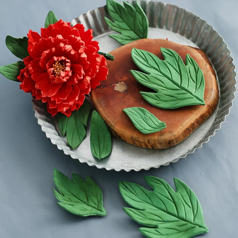 Peony Petal,Leaf Silicone Veining Mold Simulated Floral Vein Fondant Mold for Professional Sugar Craft & Cake Decoration