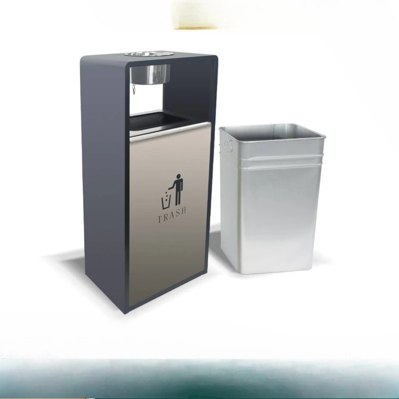 Urban scenic spots, parks, sorting trash cans, double cans, outdoor trash cans
