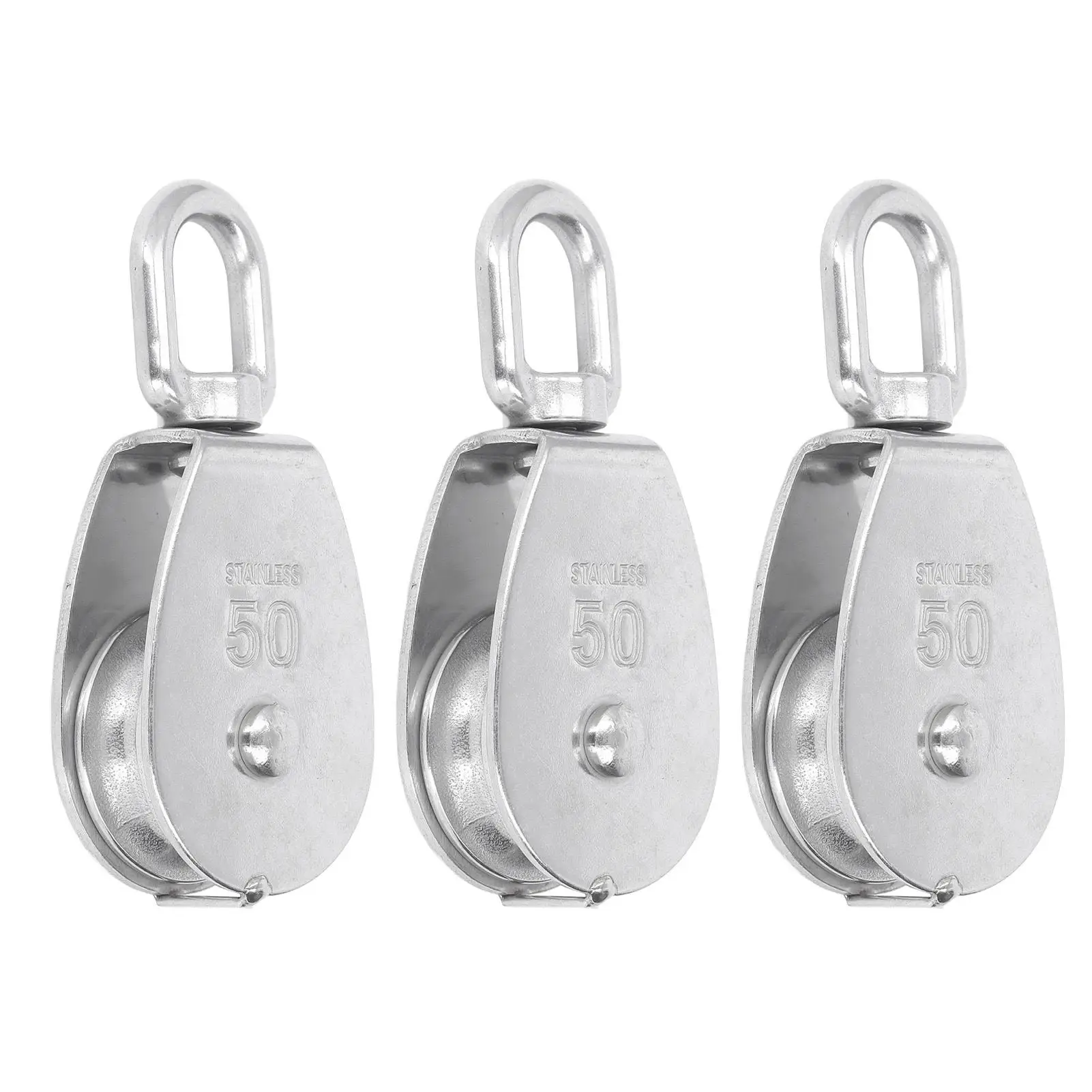 Heavy Duty Stainless Steel Single Pulley Block Set Durable Wear Resistant for lifting Rigging Versatile Applications