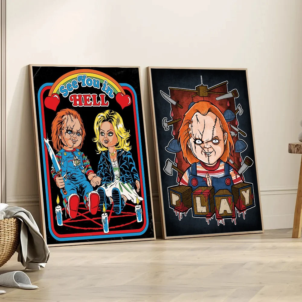 Classic Chucky Horror MovieClassic Vintage Posters Whitepaper Prints Posters Artwork Kawaii Room Decor