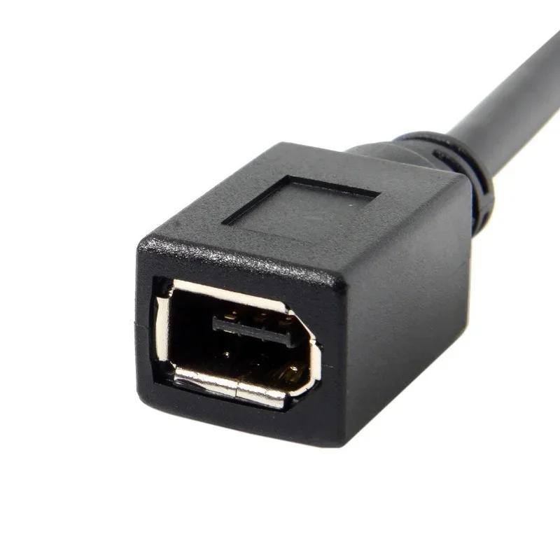 Black IEEE 1394 6Pin Female To 1394b 9Pin Female FireWire 400 To 800 Cable Adapter To Connect To A Computer Digital Camera