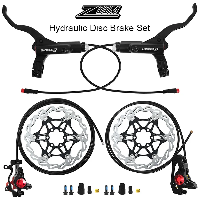 ZOOM Ebike Bike Hydraulic Disc Brake Set Electricty Power Control Shifter Disc Brake with Rotors Electric Scooter Bicycle Brakes