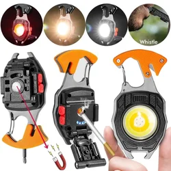 Lampe de poche aste multifonction COB, lampes de travail, 3 vitesses, lampe porte-clés LED, briquet Laguna, tournevis, camping