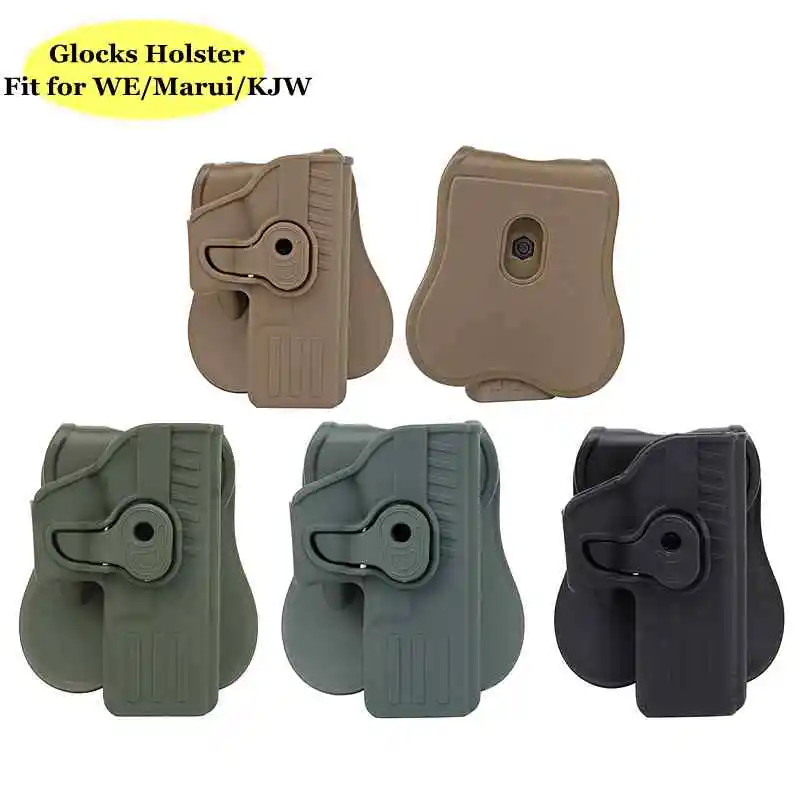 For TOKYO MARUI KJW GLOCKS Right Hand Gun Holster 360 Degree Adjustable Tactical Hunting Pistol PE Case Fits Belt Molle Stystem