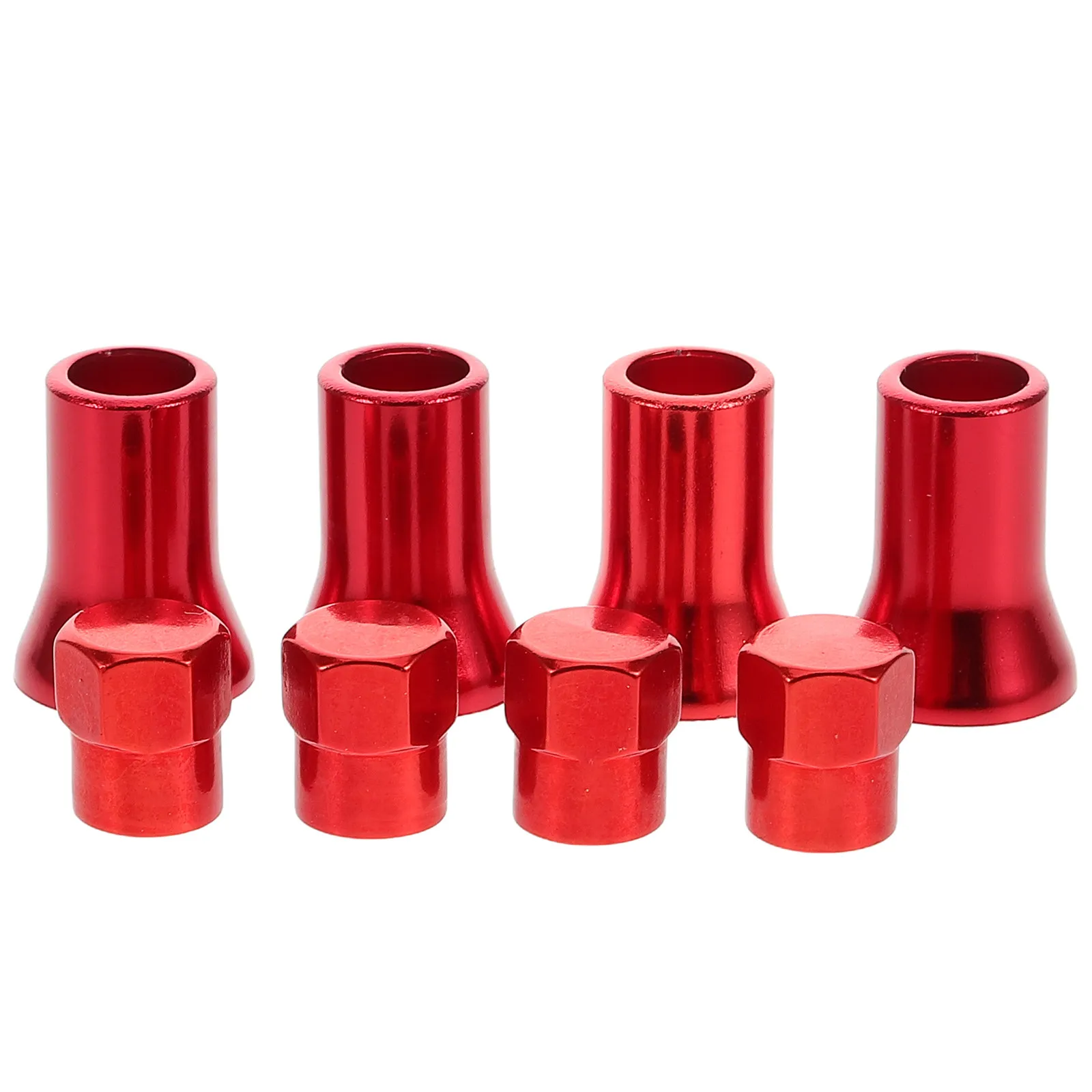 

8 Pcs Red Rubber Tire Valve Stem Caps With Sleeves Decorative Car Rim Valve Caps Truck Wheel Air Valve Covers Barrel