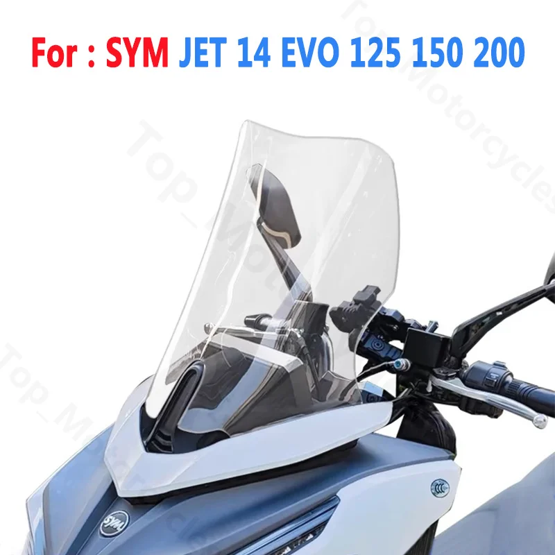 Ekran dla SYM JET 14 EVO 125 150 200 akcesoria motocyklowe deflektory wiatrowe szyby przedniej szyba przednia Viser Visor przezroczysty