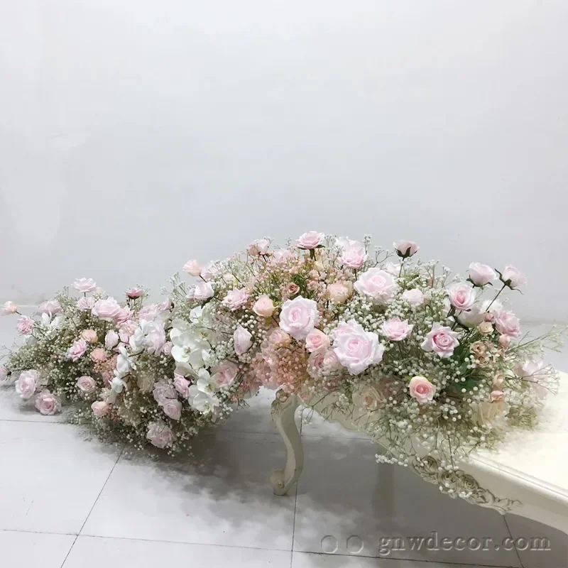 table runner babybreath garland flower for wedding reception decoration flower bouquet decor for wedding car