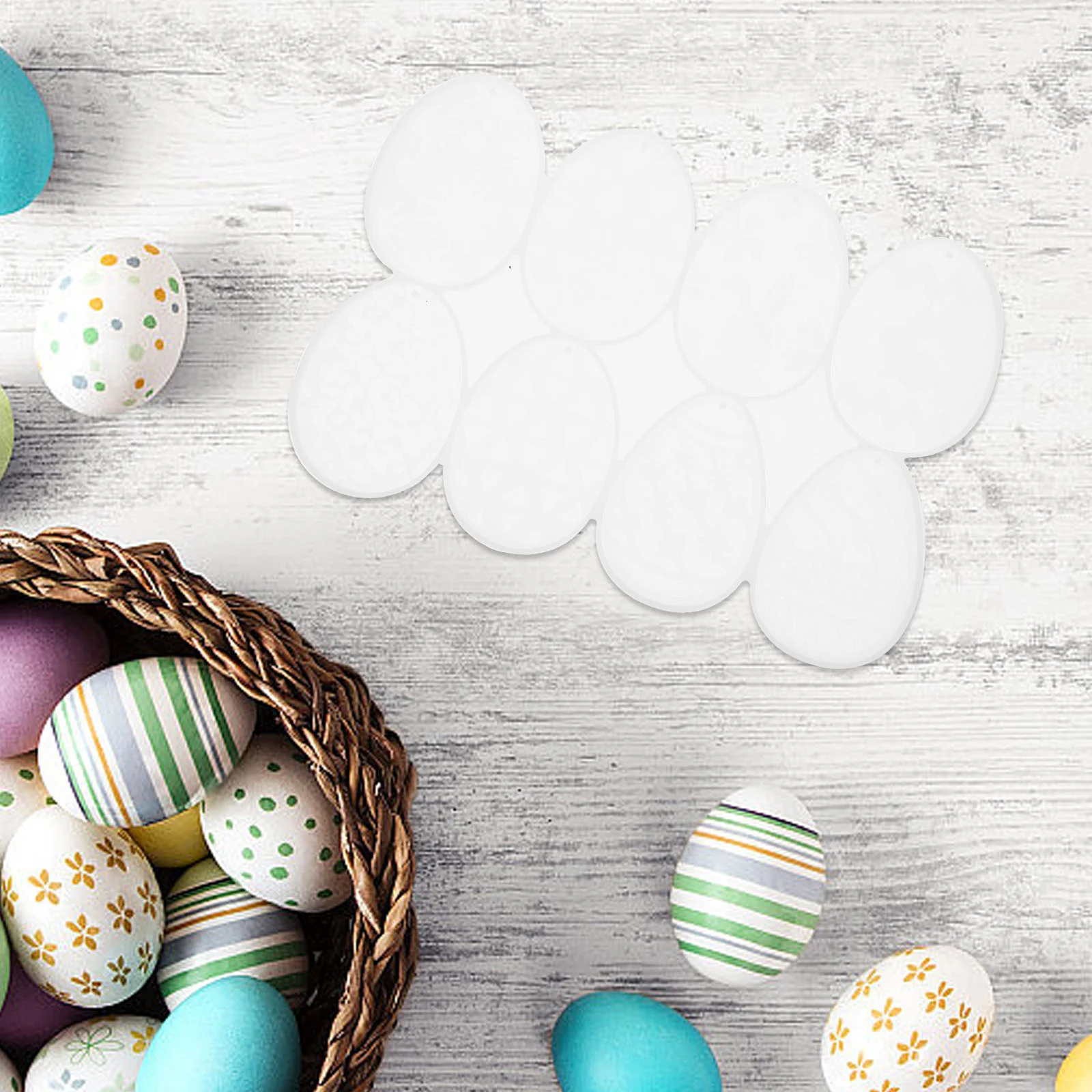 

Ice Cube Molds Easter Egg Pendant Hanging Decor Key Chain Unique Keychain White Craft