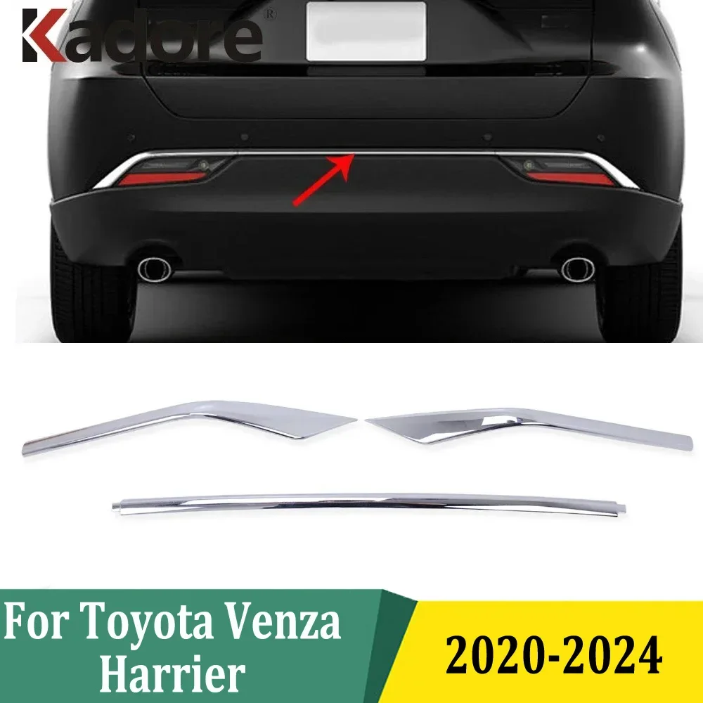 

For Toyota Venza Harrier 2020-2023 2024 Chrome Car Rear Trunk Lid Bumper Trim Bottom Back Protector Sill Strip Exterior Styling