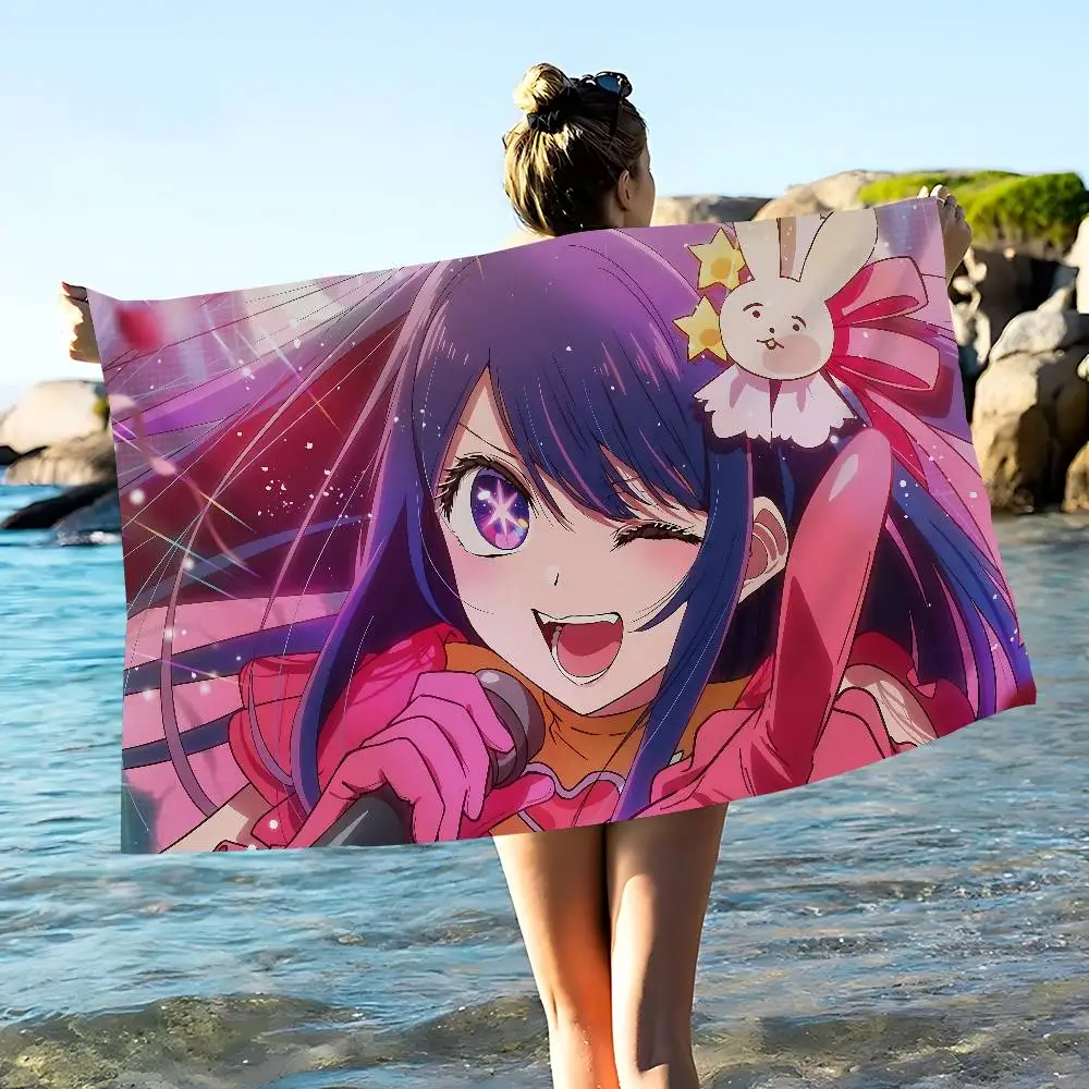 Anime O-oshi No Ko Bath Towel Microfiber Soft Water Absorbing Breathable For Girl Kids Decorative Cartoon Beach Towel