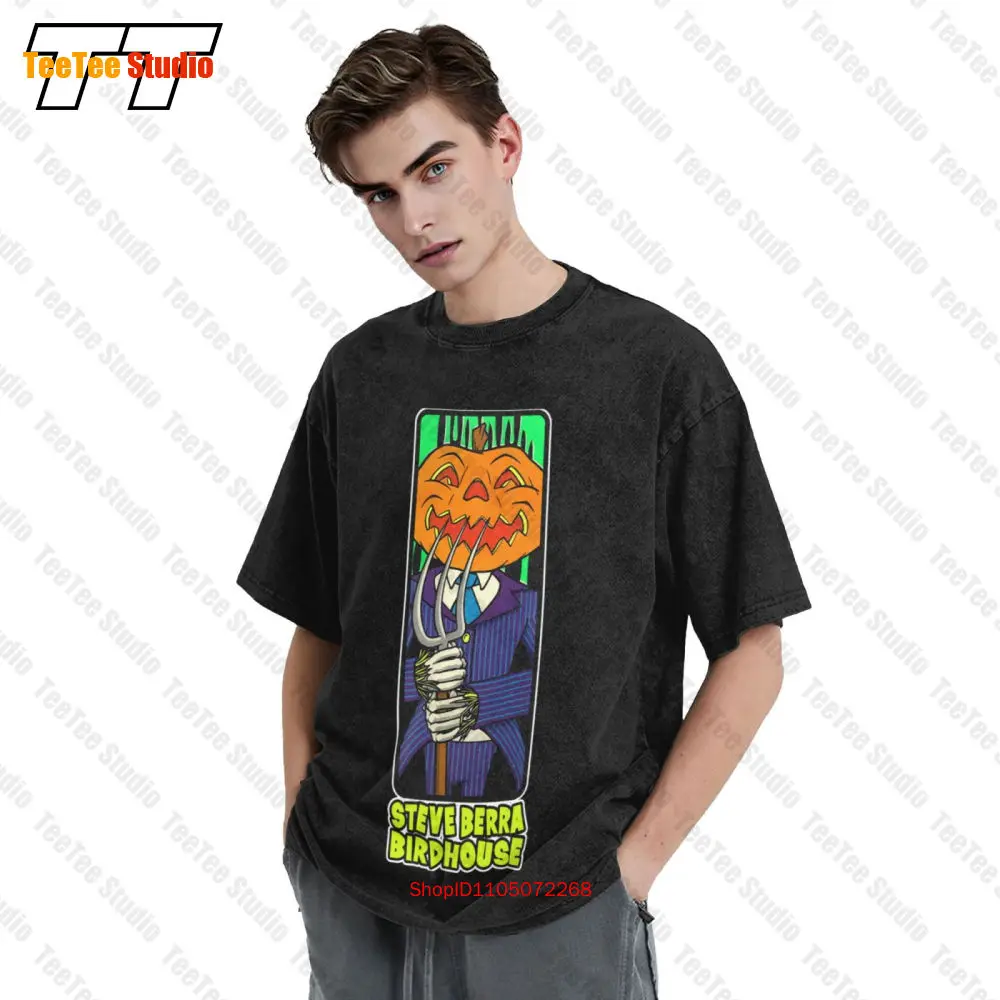تي شيرت Birdhouse Project Bh Skateboard Steve Berra Halowen Vintage كبير الحجم أسود 2021 S 3Xl H2Y7