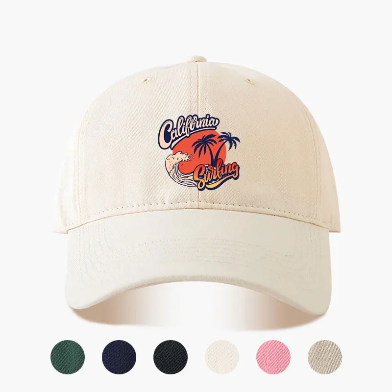 

Летняя бейсболка с рисунком для серфинга в Калифорнии, женская и мужская кепка в рыбацком стиле с большой головой, унисекс, для взрослых, повседневная солнцезащитная кепка для папы