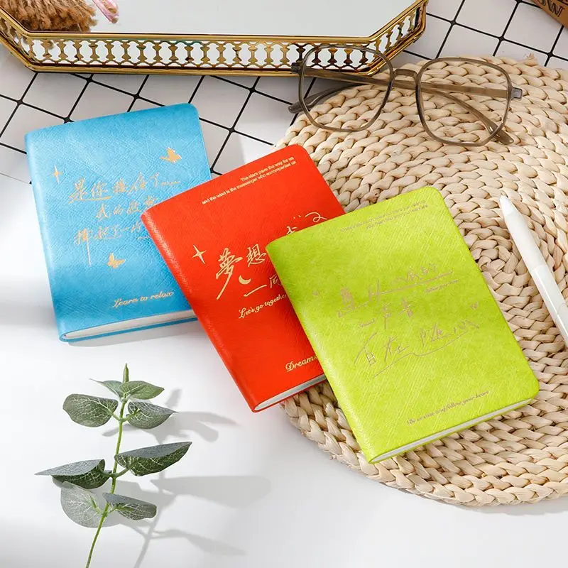 A6 Portable Dotted Notebook Journal - Creative Inspirational High-Quality Appearance Gold-Embossed Student Stationery Notebook