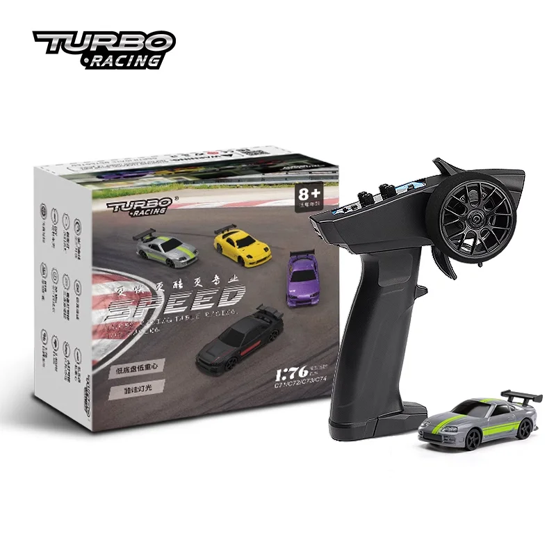 Turbo Racing 1/76 Mini Elektrische Afstandsbediening Auto C76 C75 C74 C73 C71 RTR Sportwagen RC Model Auto voor Kinderen en Volwassenen Speelgoed