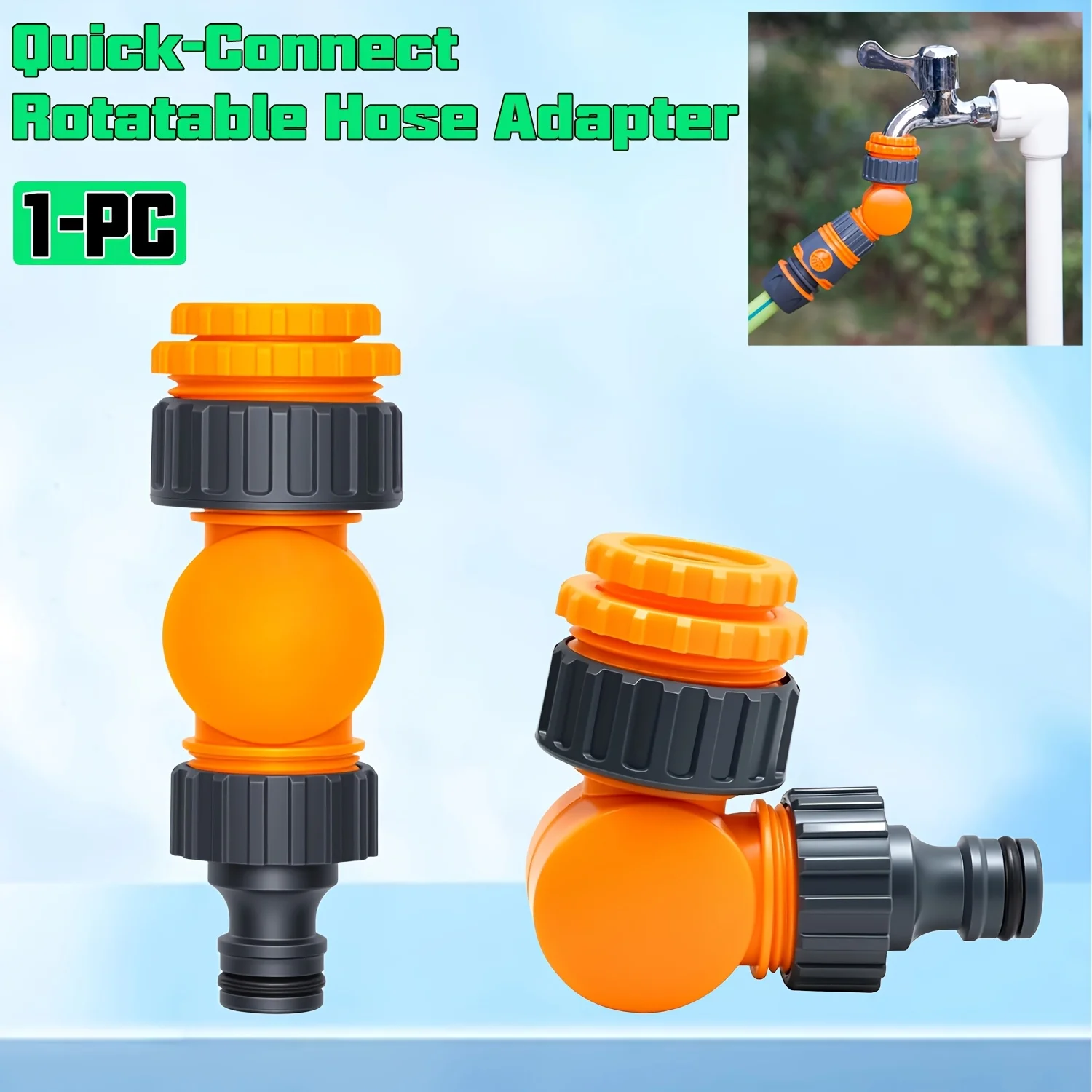 1PC Rotatable Hose Quick Connector, Universal Adapter for 1/2