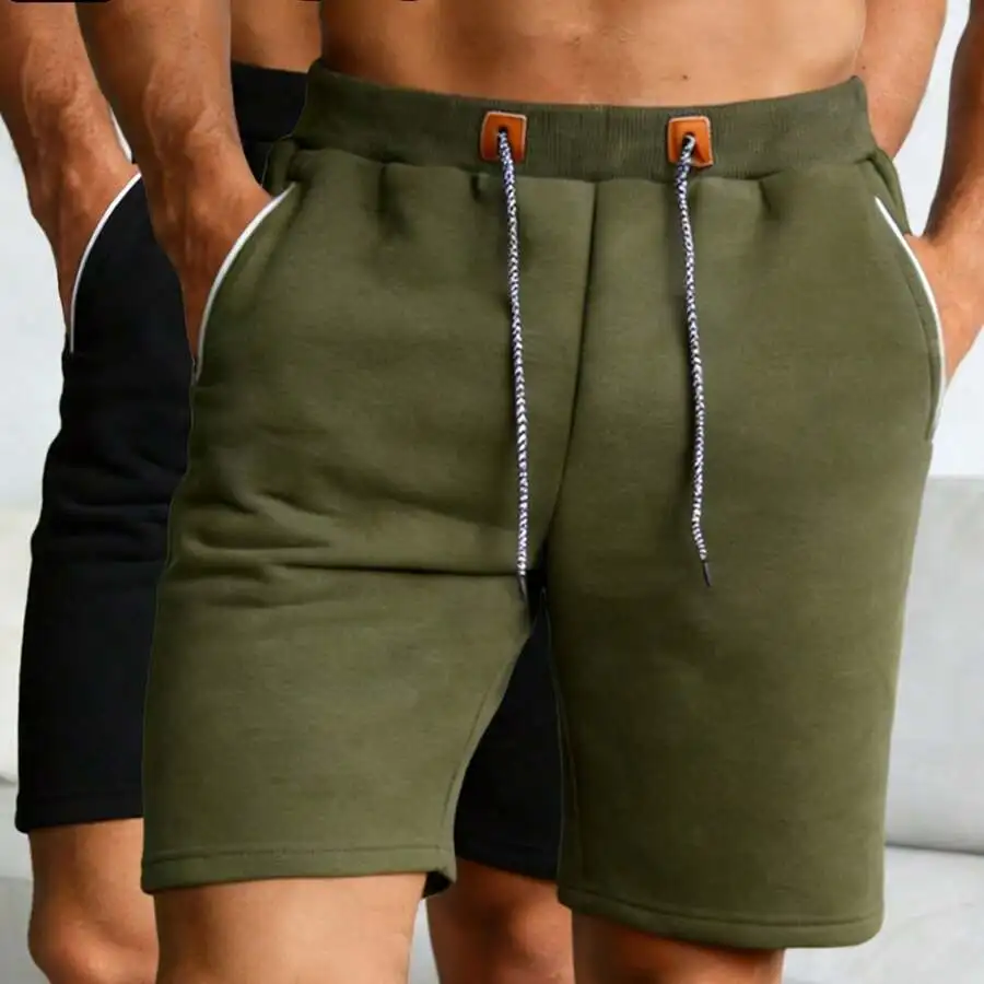 

Mens Breathable Knit Shorts With Drawstring Elastic Waist Casual Five Inch Shorts For Summer Running Fitness