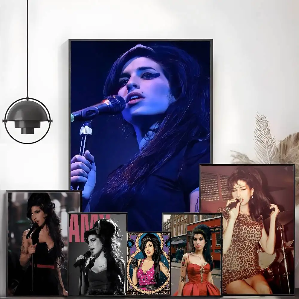 AMY-WINEHOUSE Poster Self-adhesive stickers are suitable for any wall surface waterproof moisture-proof
