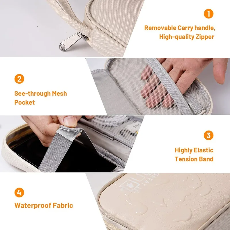 Portable Cable Digital Storage Bags Organizer USB Gadgets Wires Charger Power Battery Zipper Cosmetic Bag Case Accessories Item