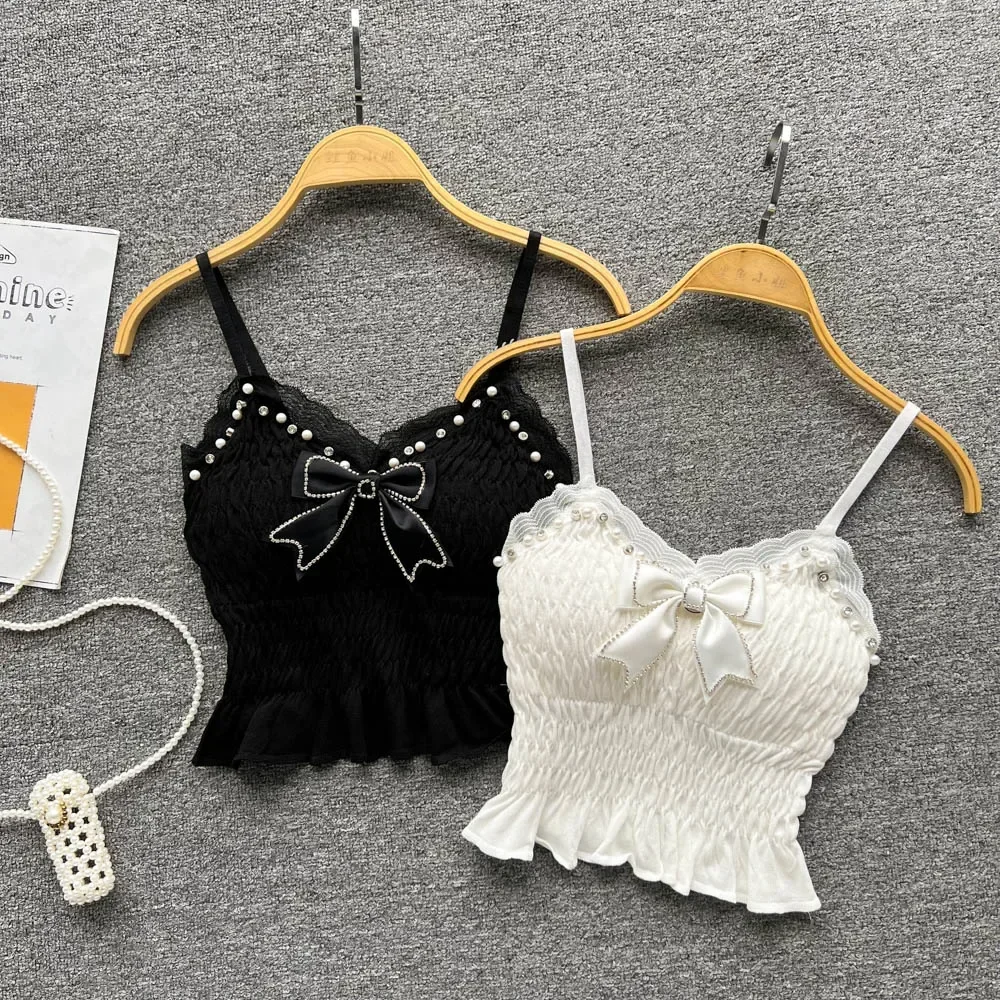 Mujer sujetador Spagetti Strap Tank Top Sexy Ropa Mujer Gorset encaje Tops para Mujer camisolas mariposa tanques Dropshipping