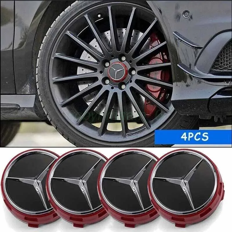 

4PCS 75mm Replacement Center Hub Caps Cover for Mercedes Benz B/C/E/S Class A Class C200L GLC GLK CLA W166 W163 W221 Accessories