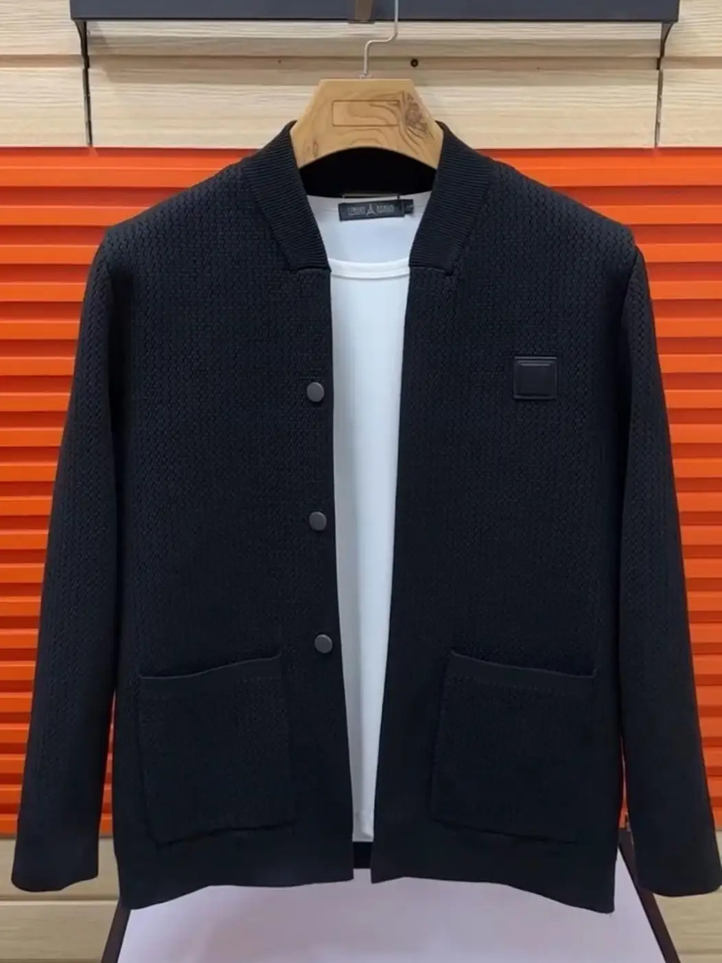 

Высококачественный модный вязаный кардиган с маленьким воротником для мужчин, весенне-осенний свитер, легкий, роскошный, премиум-класса