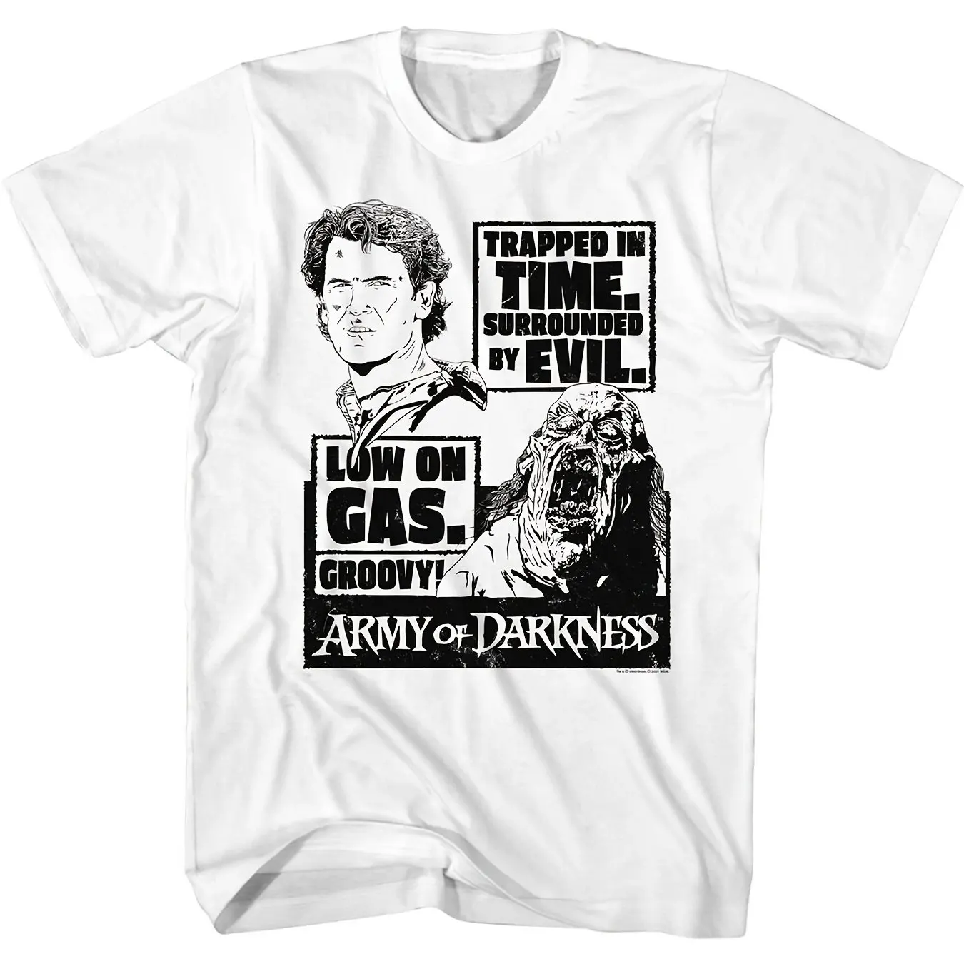 Army of Darkness Trapped in Time Surrounded By Evil Men'S T-Shirt Soft for Sports Travel Casual Daily Wear Father'S Day