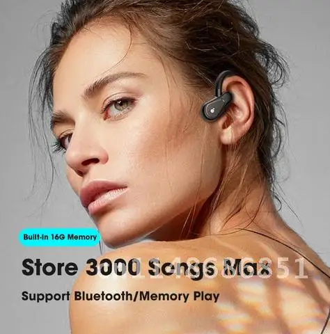 Bluetooth Headphones Wireless Earphone For Sports Ear-hook Running Headset Built-in 16G RAM Memory Card Driving Wireless Headset