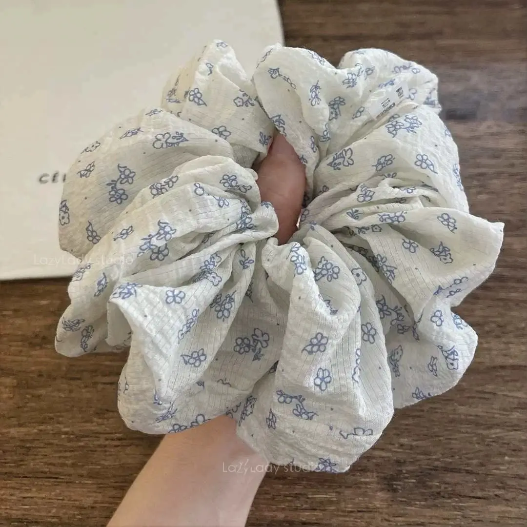 

Floral Large Hair Scrunchies Elastic Hair Bands Women Girls Ponytail Oversize Hair Ties Ropes Hair Accessories Sweet