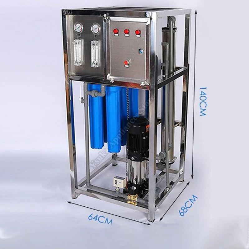 آلة تنقية المياه معدات معالجة المياه بالتناضح العكسي أوتوماتيكية بالكامل منقي مياه الفولاذ المقاوم للصدأ النقي