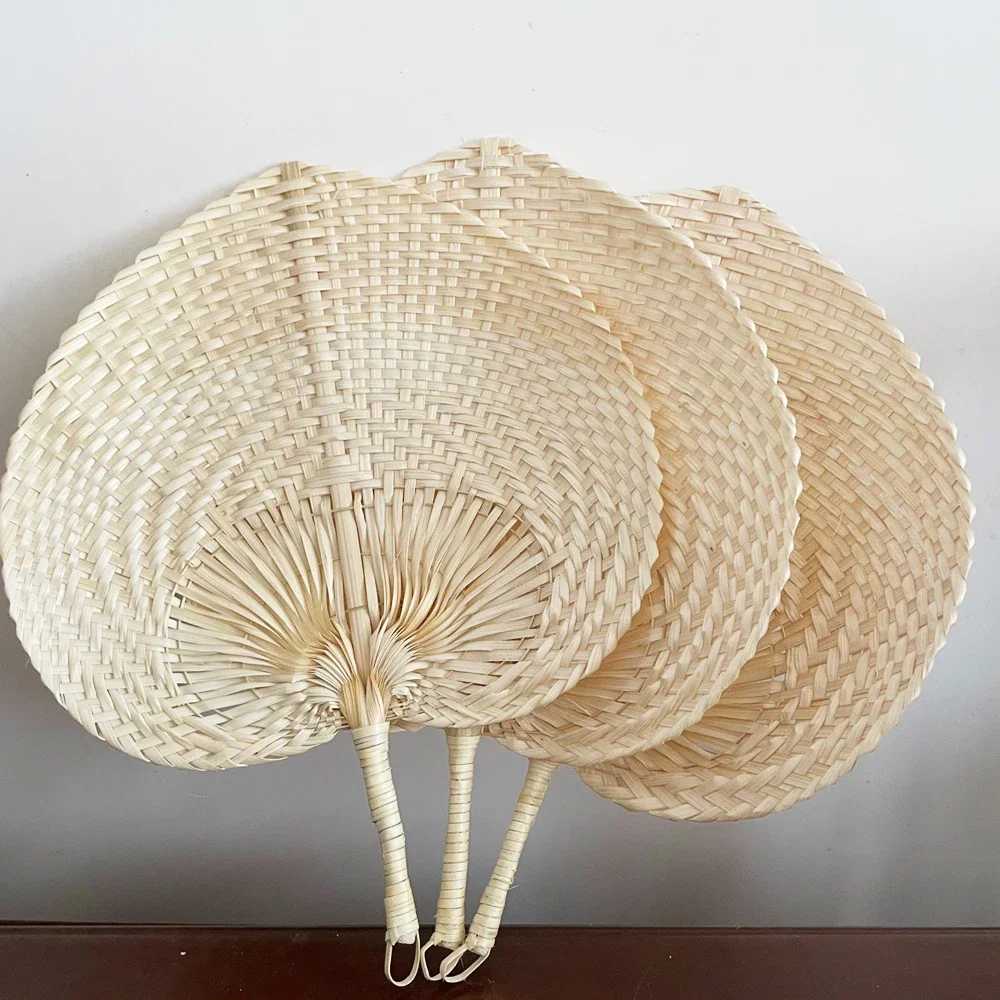 Wedding Decor Fans Bamboo Raffia Hand Fans for Guest Hand Weaving Fan for Summer Cooling Beach Wall Decor Party Favors