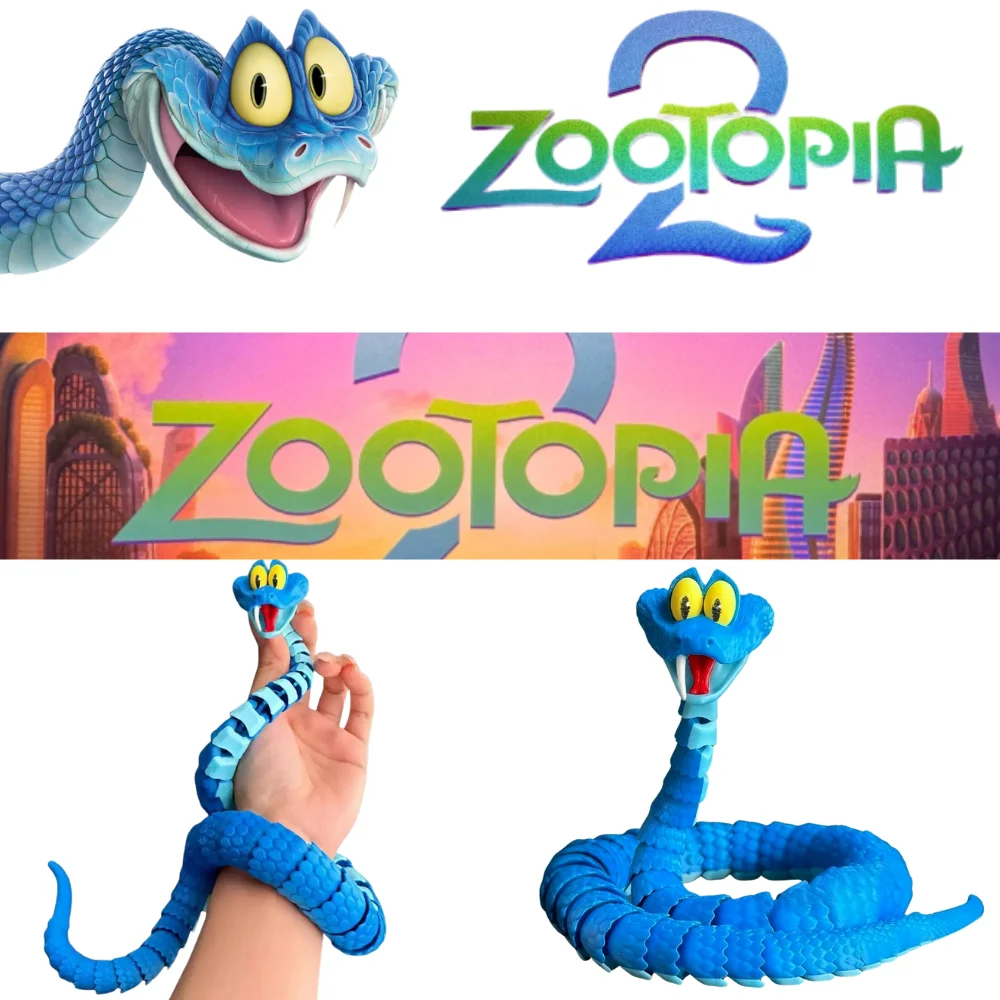 ديزني "Zootopia 2" ألعاب ساخنة 68 سنتيمتر غاري الأفعى مفصلية محاكاة لعبة ثعبان ، ثلاثية الأبعاد مطبوعة ثعبان غاري نموذج ، هدايا الأطفال