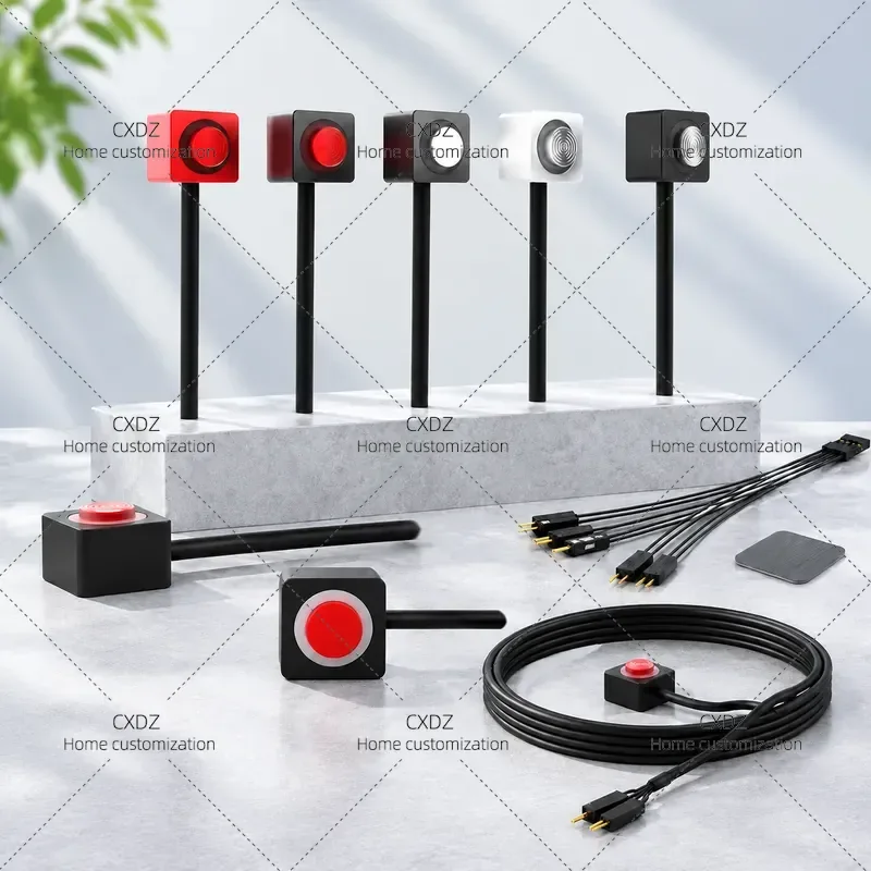 Aluminum Alloy Self Resetting External Power Button Switch for Desktop Computer Open Chassis