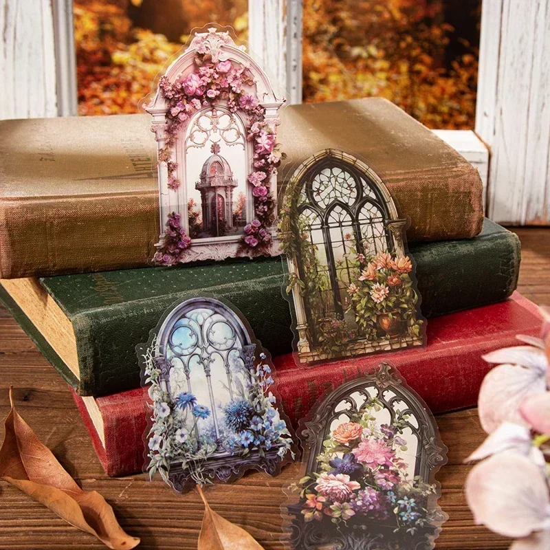 10 قطعة لوازم ملصق الكولاج غير المرغوب فيه الزهور مجلة DIY بها بنفسك سكرابوكينغ نافذة الحيوانات الأليفة جماليات ديكور ملصق المواد 178*105 مللي متر #2