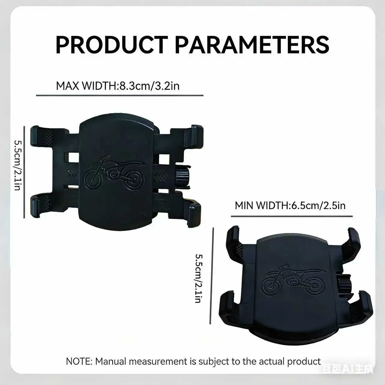 Universal Motorcycle Phone Mount, Quick Release Handlebar Bracket Holder for iPhone 17/16/15, Samsung Galaxy S26/S25, Xiaomi