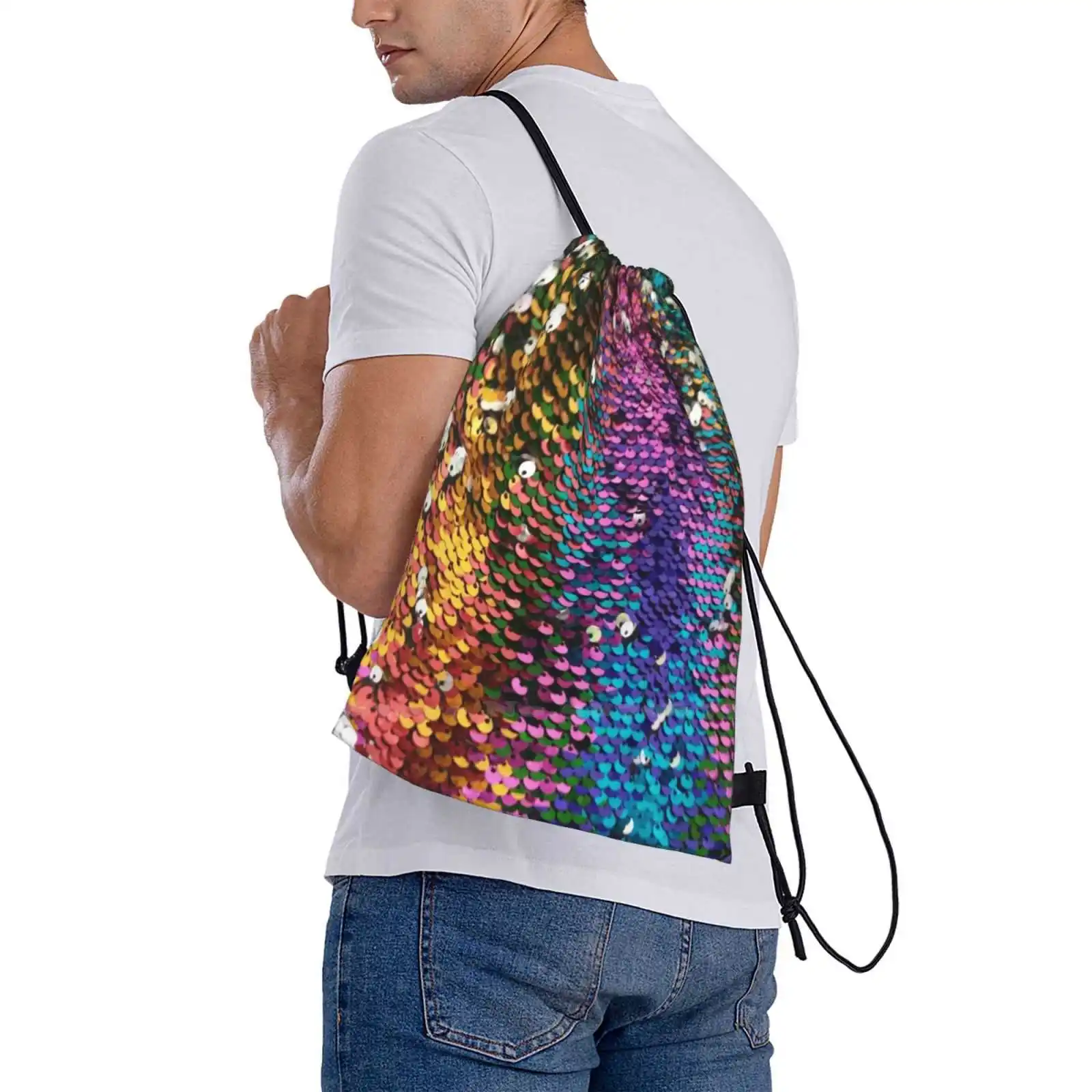 Multi-Colored Sequins Hot Sale Backpack Fashion Bags Sequins Colorful Multicolor Sparkle Glitter Crazy Lady Lynn Lewis Purple