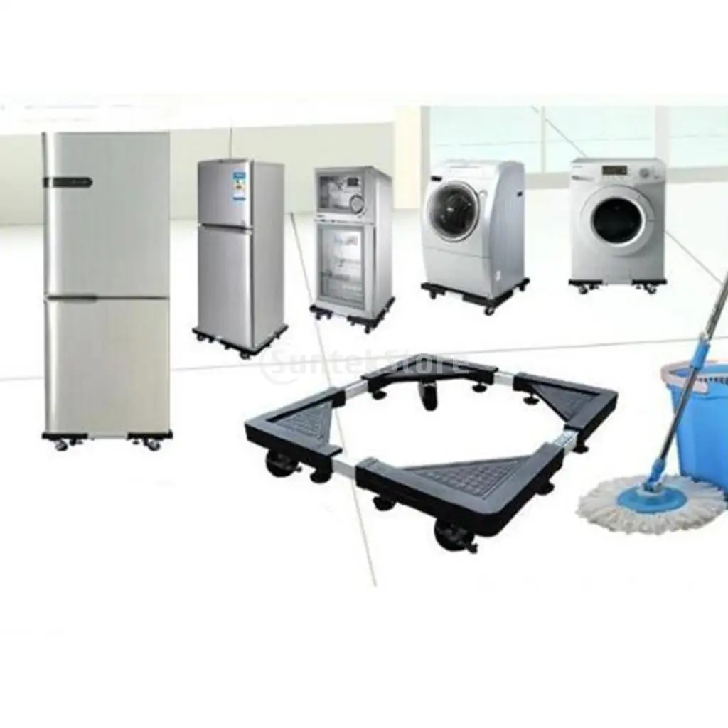 Removable Universal Roller Refrigerator Base Stand Bracket Fridge Trolley Stand Rack for Home Kitchen