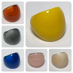 New Murano Glass Rings For Women Handmade Pretty Pure Color Finger Rings Fit Daily Party Girls Gifts Beautiful Glass Jewelry