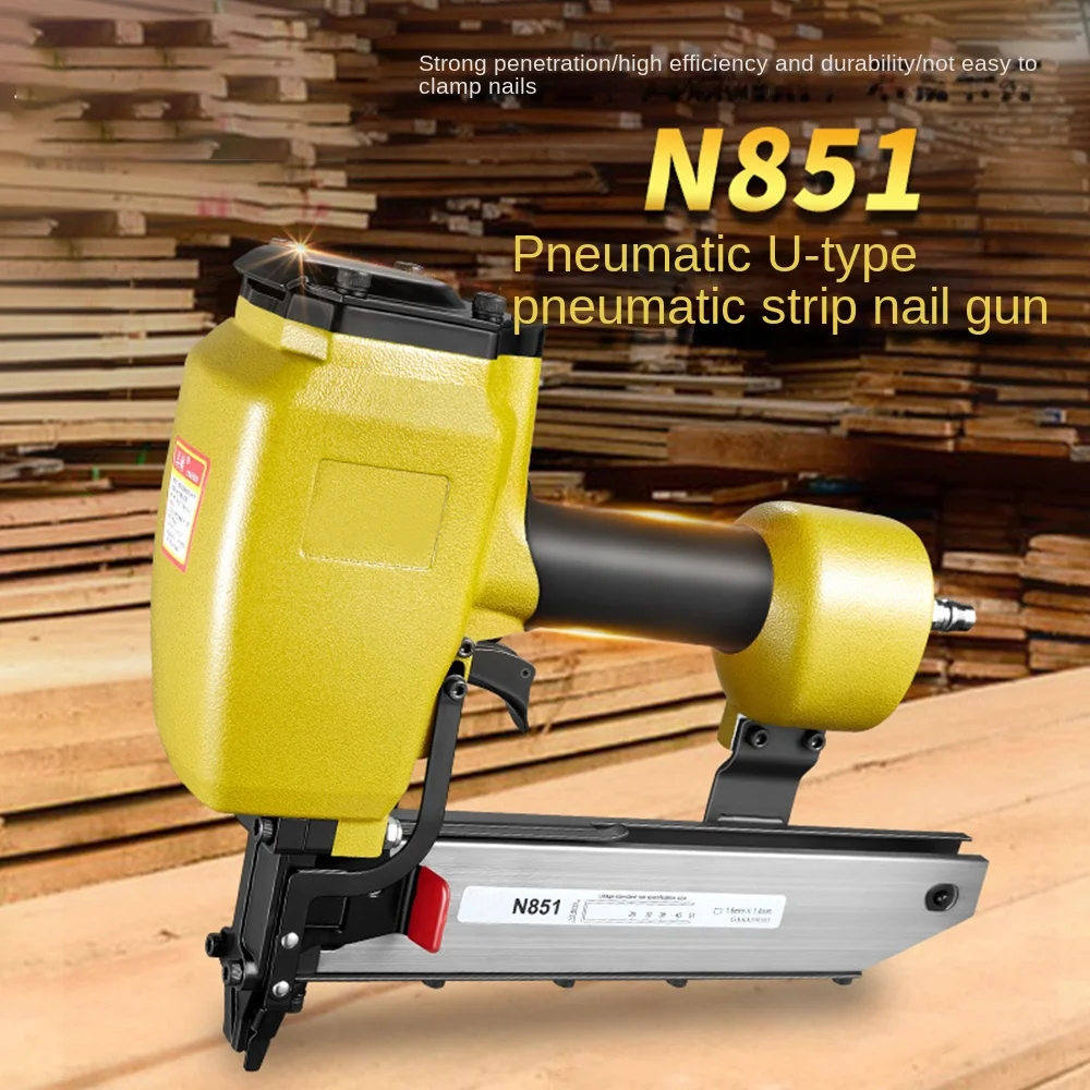 meite N851 Air Naier 16GA Heavy Duty Stapler Pneumatic Staple  Guns Wood Working Tools For Furniture 51mm U Type Nails 16GA