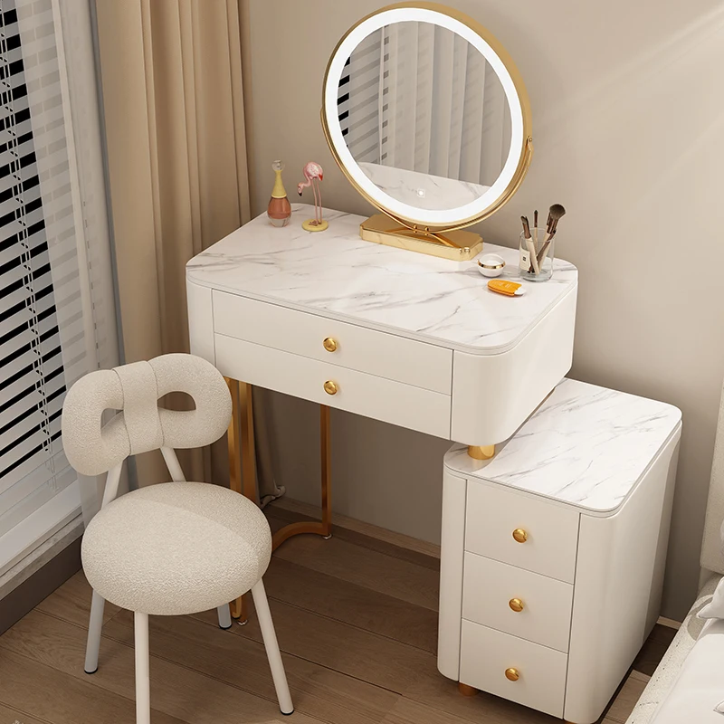 Girls Makeup Vanity Table Organizers Storage Modern Luxury Vanity Table Bedroom Nordic Tocador Maquillaje Home Furniture