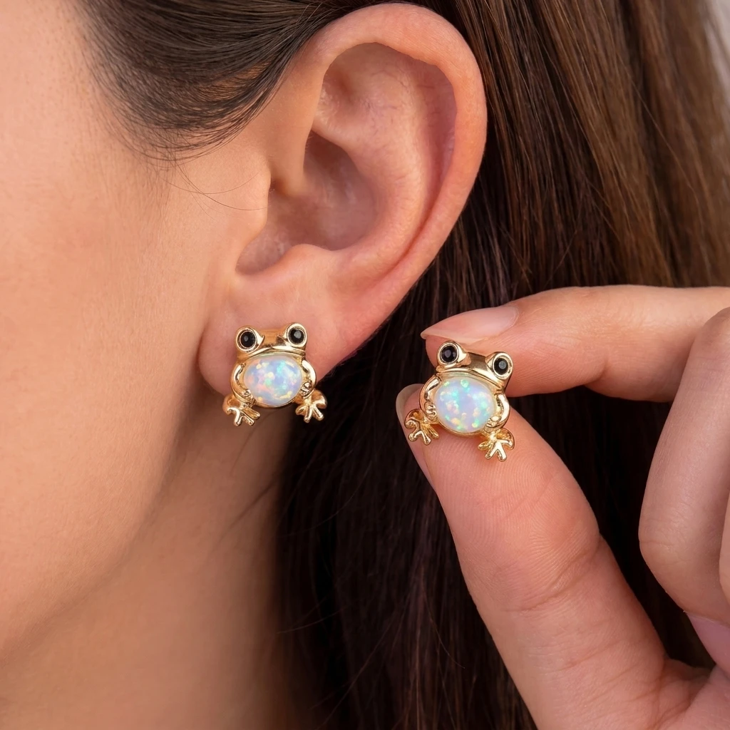 Adorable Sweet Frog Penguin Design Earrings for Ladies Elegant Animal Studs Fashion Jewelry Gift for Parties And Festivals