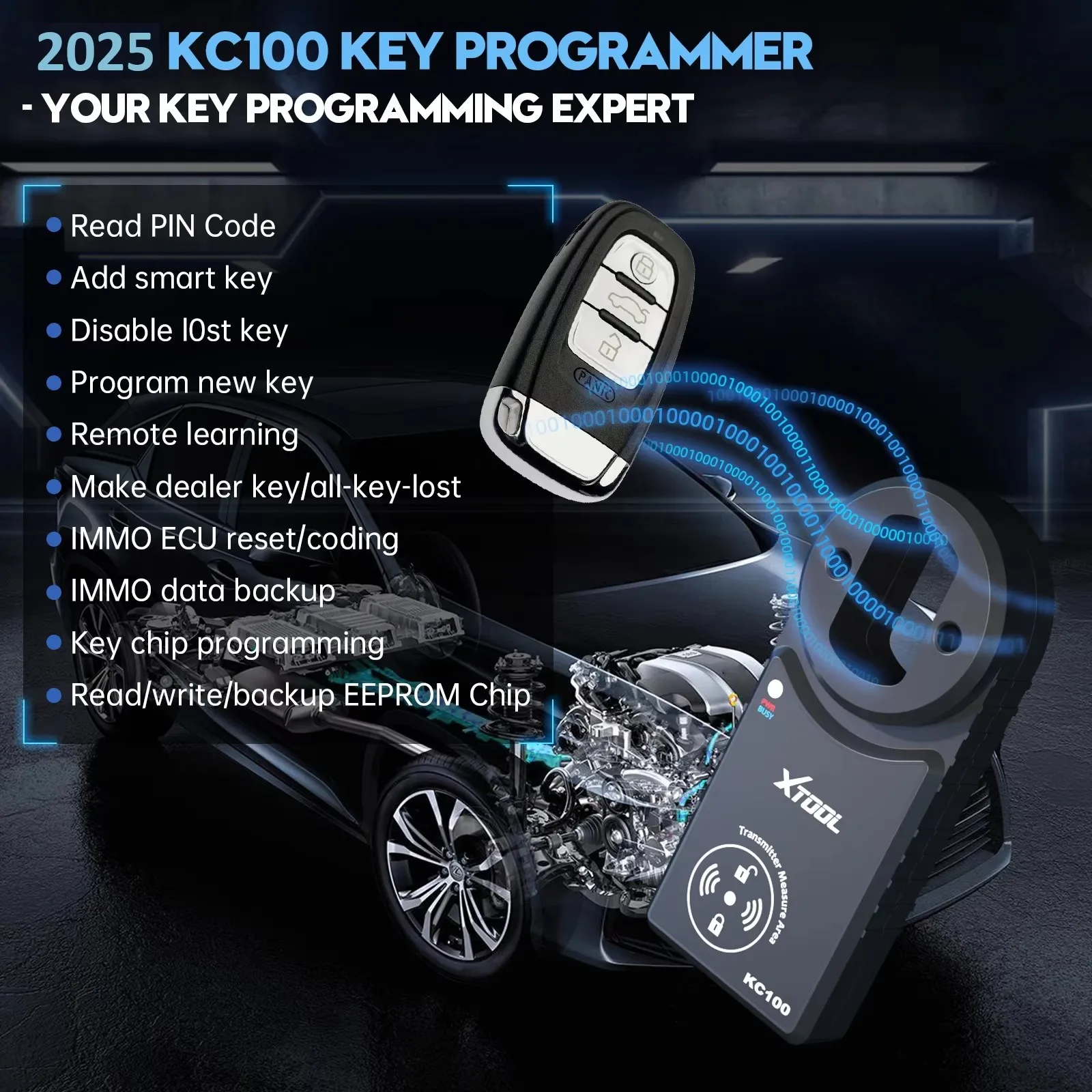 XTOOL KC100 Key Programmer Work With X100 PADS X100PAD3 For VW 4&5th For BMW CAS1-CAS3 For MBQ Key Match Remote Programming Tool
