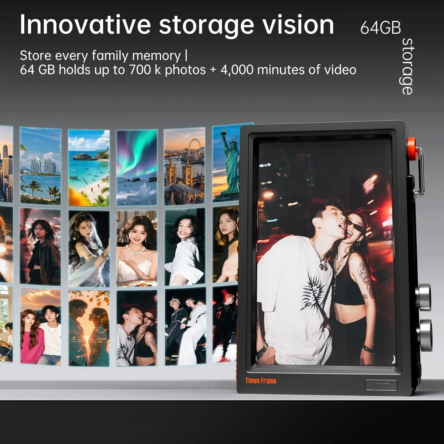 【2026】إطار Divoom Times WiFi 10.1 بوصة إطار صورة رقمي 64 جيجابايت شاشة شفافة تطبيق مجاني لمشاركة الصور والفيديو على مدار الساعة Fa
