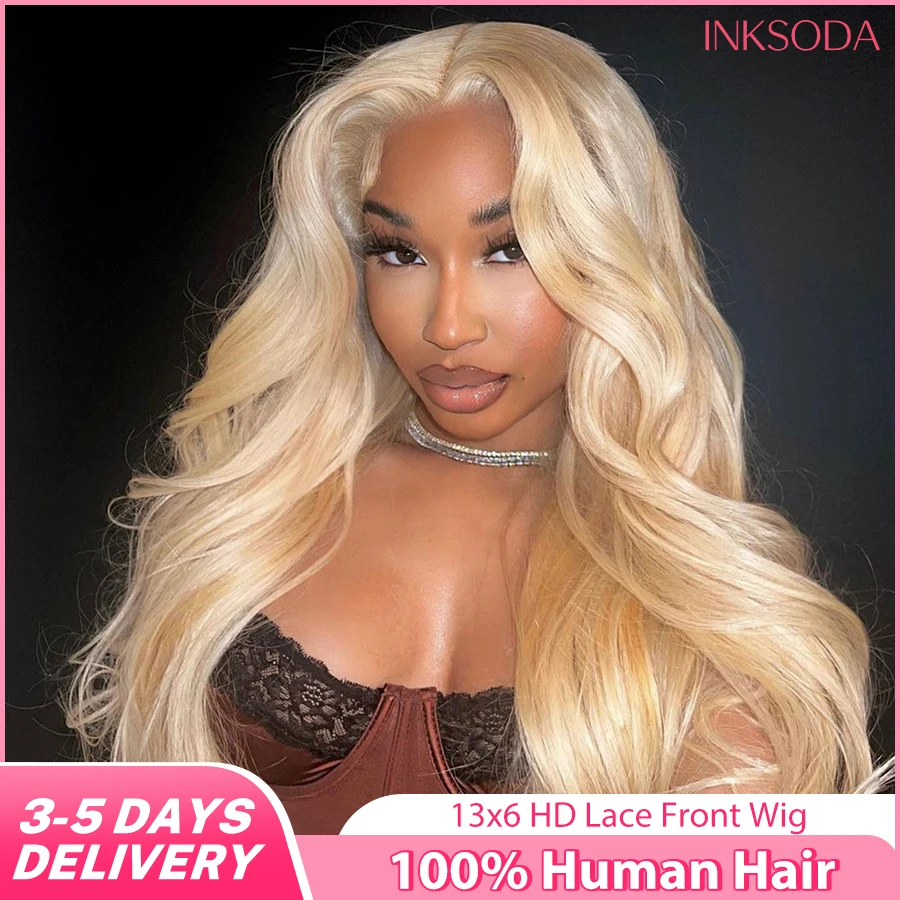 

613 HD Парик фронтальной части шнурка 13x6 Объемная волна Медовый блондин Парики из человеческих волос 30 дюймов 13x4 Прозрачный парик фронта шнурка Плотность 180 для женщин