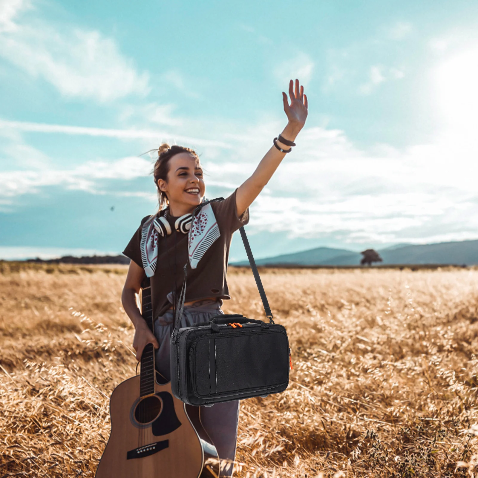 1 قطعة حافظة كلارينيت صلبة سوداء مبطنة للصدمات صندوق حمل لحاوية تخزين أدوات الكلارينيت قماش أكسفورد متين #6