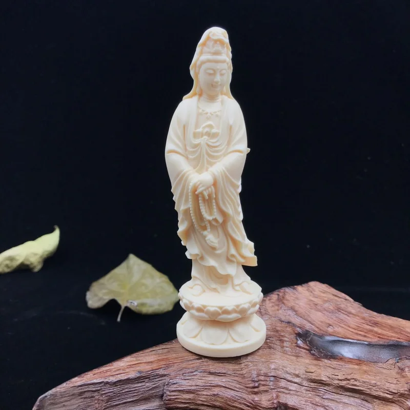 

Factory Direct Supply Ivory Nut Carved Beads Guanyin Car Decoration Home New Safe Crafts Gift