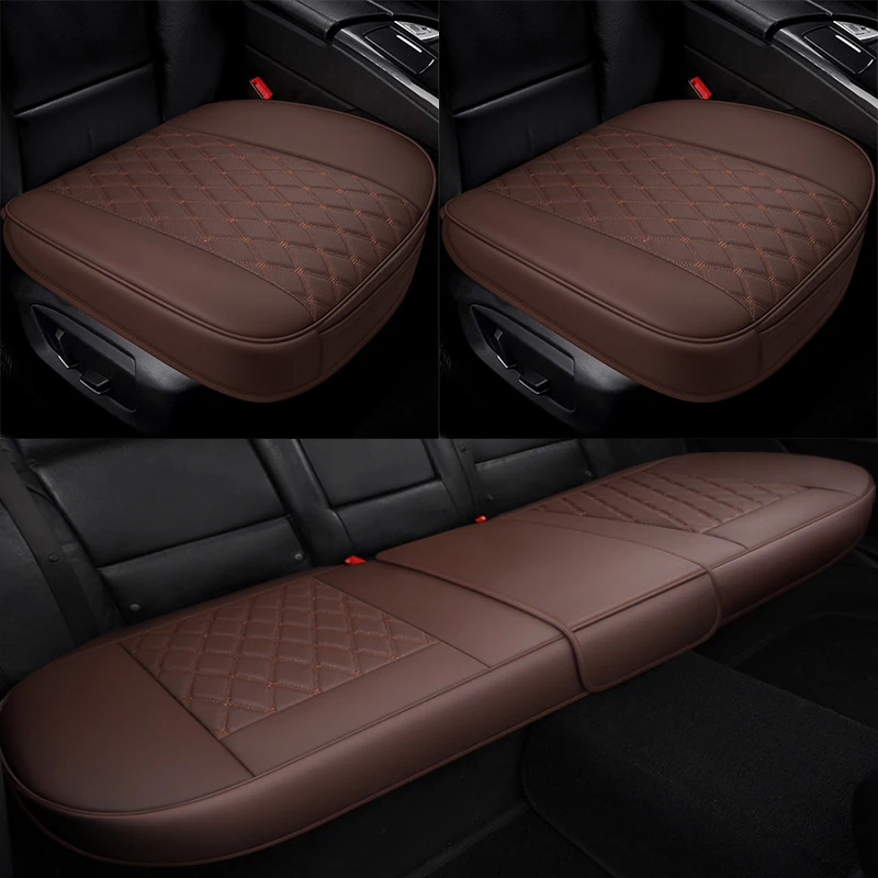 Universal Car Seat Cover Breathable PU Leather Front/rear Anti-slip Seat Cushions Four Seasons Car Seat Protector Accessories