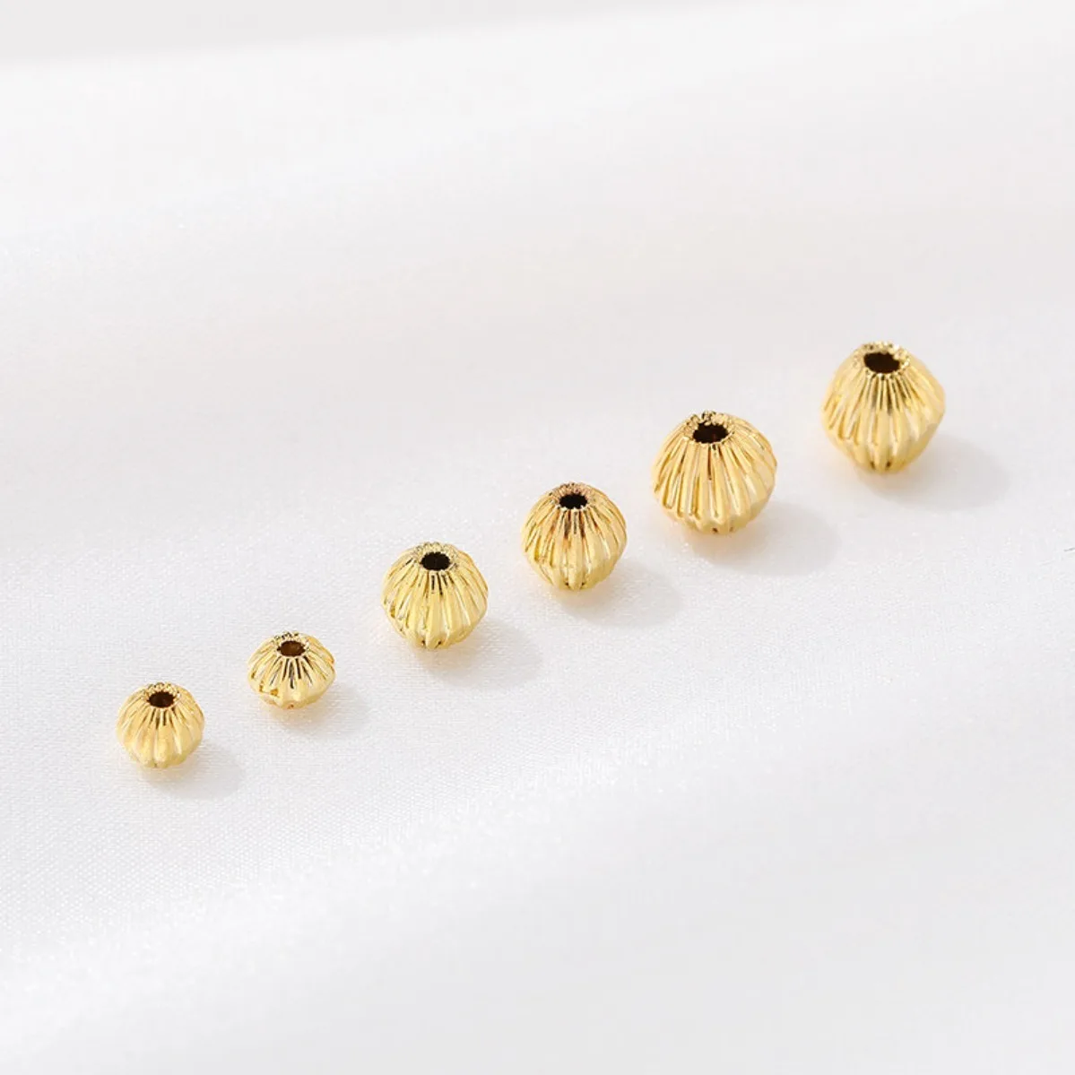 14K Gold Plated Color Retention Striped Angle Spacer Loose Beads DIY Bracelet Necklace Jewelry Making Kit Findings