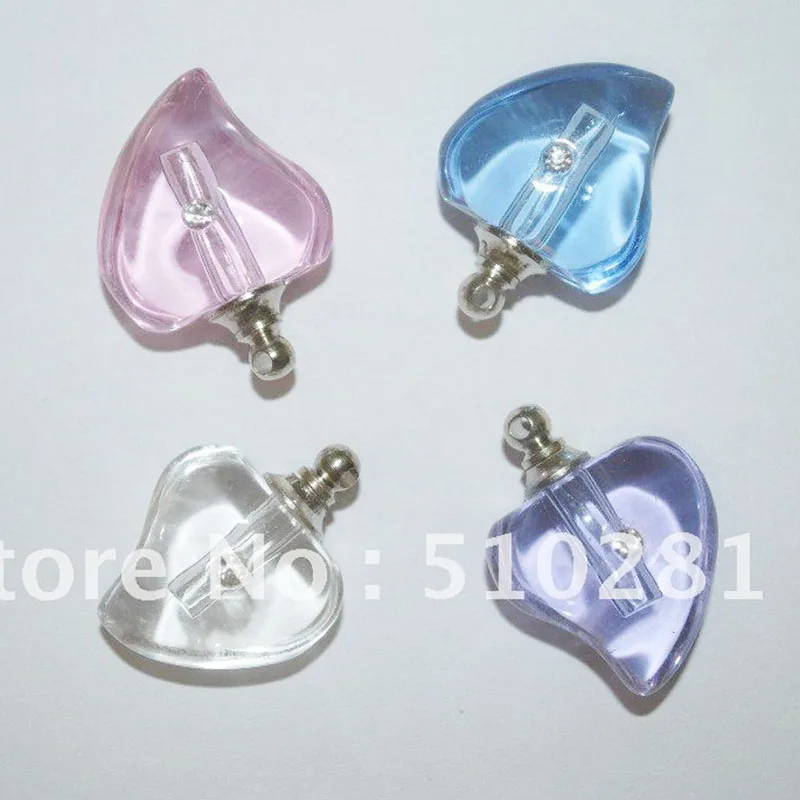 NEW !  200pcs MINI pink color heart Pendant/vials *perfume bottle Rice charm