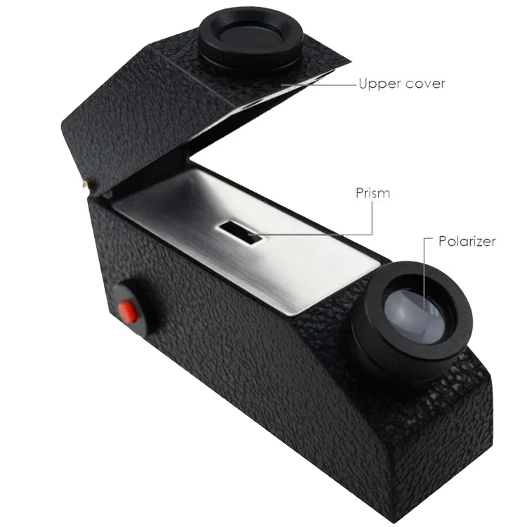 Gem Gemological Gemelogy Refractometer + RI Oil + 1.30 - 1.81 RI Range + 0.01 nD Scale Division with Built-in LED Light