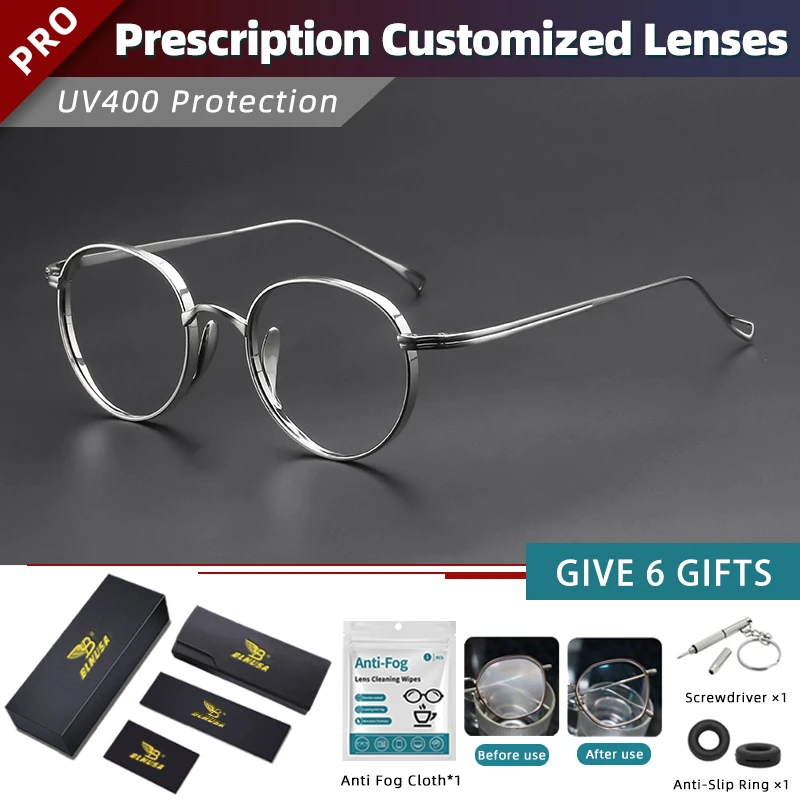 BLMUSA (S) Retro Pure Titanium Progressieve Bril Hoge Kwaliteit Mannen Blue Light Ray Meekleurende Optische Brillen